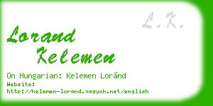 lorand kelemen business card