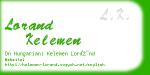 lorand kelemen business card